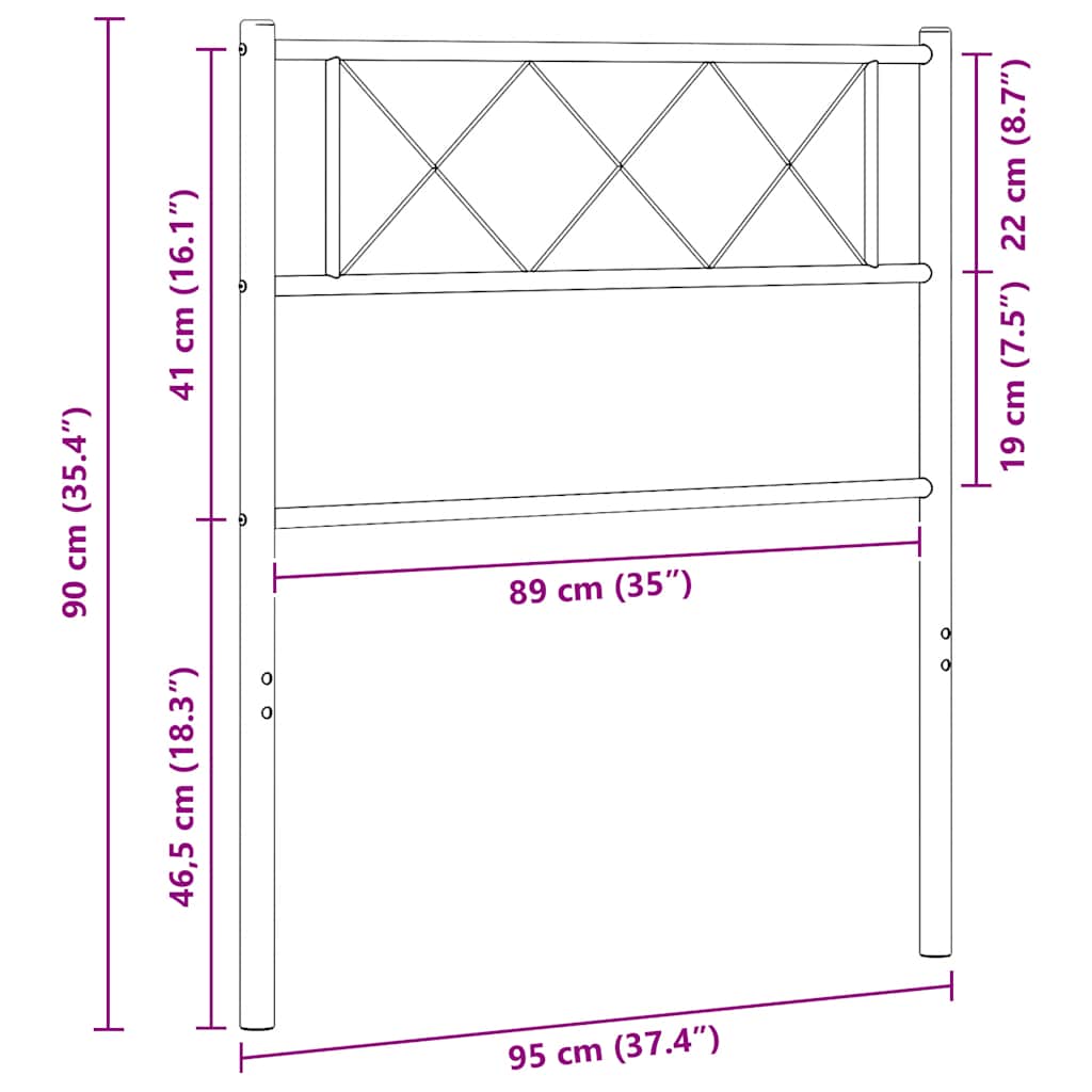Metal Replace Headboard White 90 cm