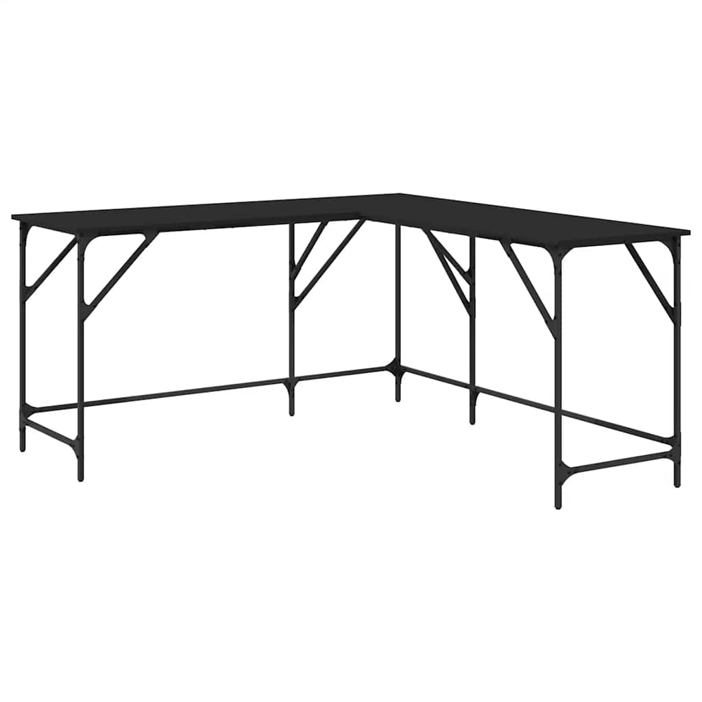 Desk Black 149x149x75 cm Engineered Wood