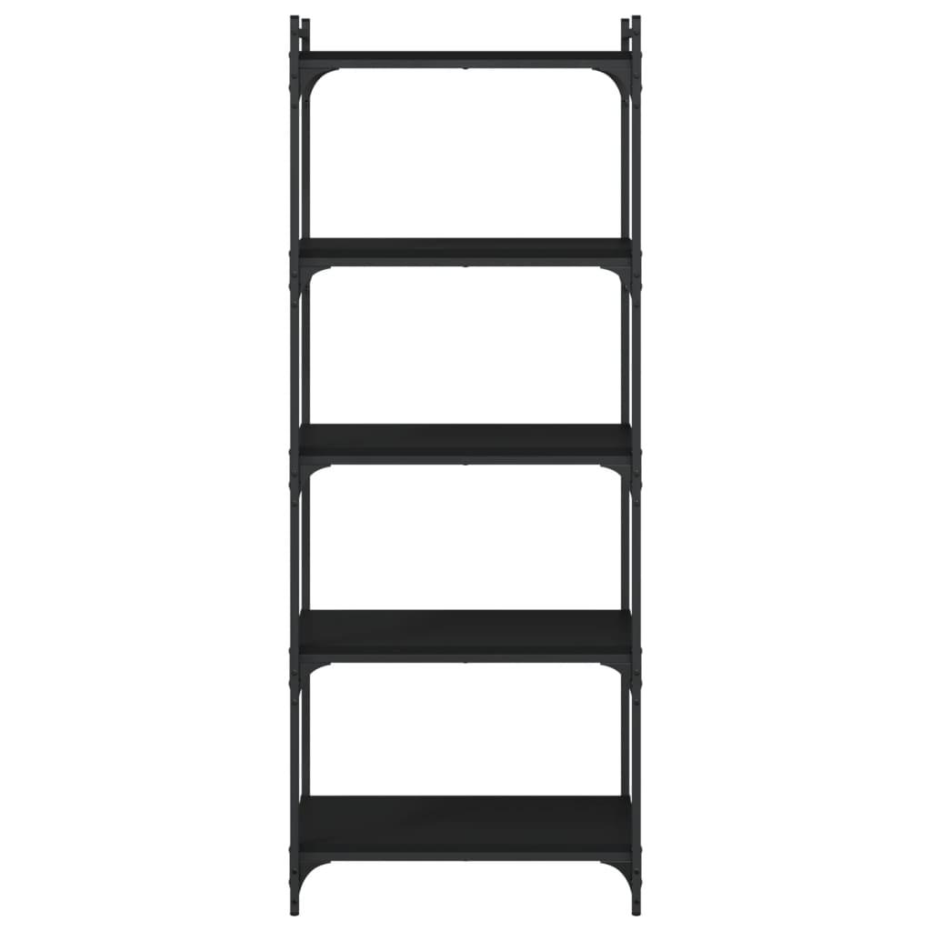 Bookcase 5-Tier Black 60x30x154 cm Engineered Wood