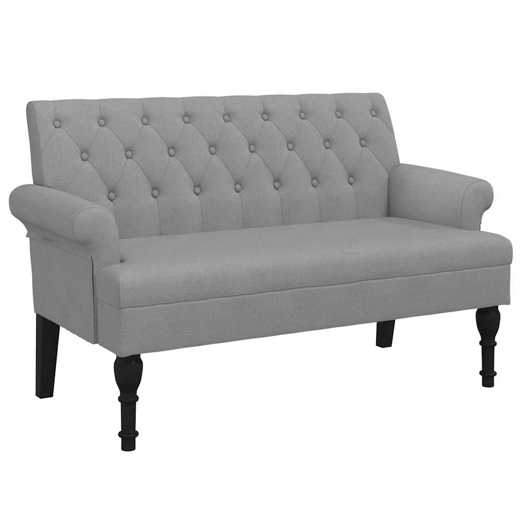 Bench with Backrest Light Grey 120x62x75.5 cm Fabric
