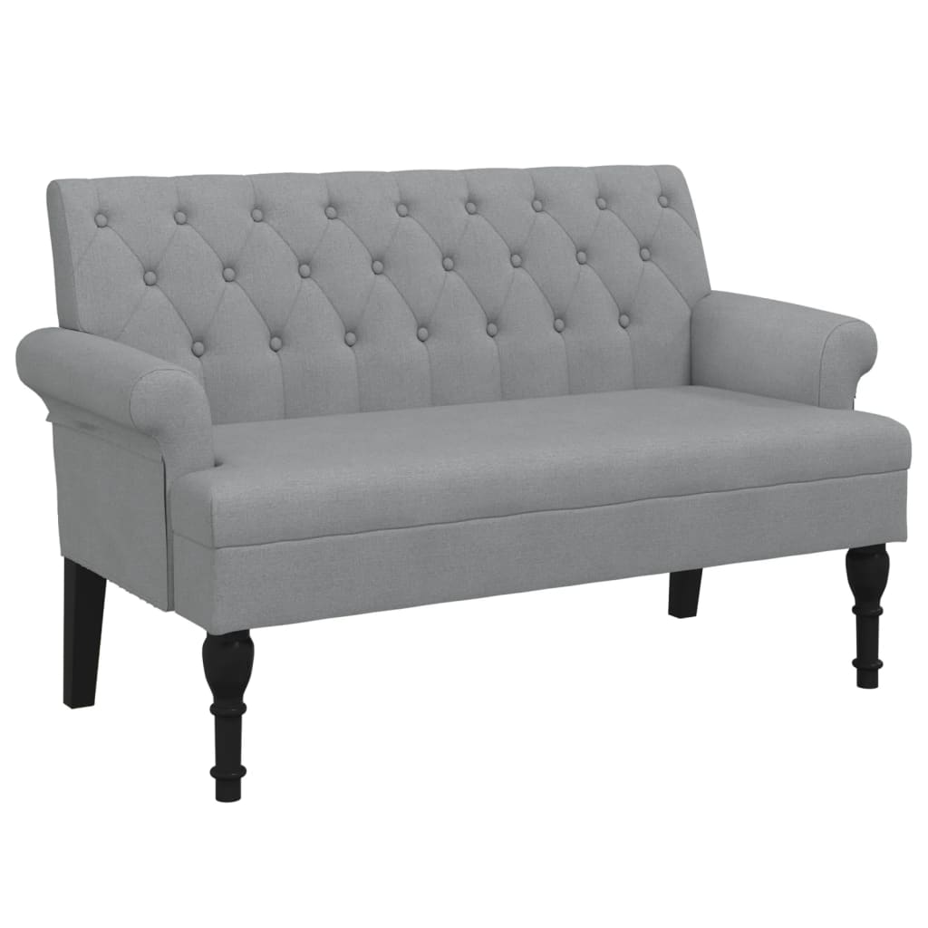 Bench with Backrest Light Grey 120x62x75.5 cm Fabric