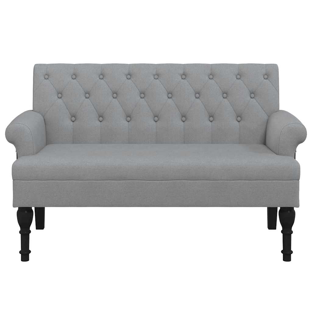 Bench with Backrest Light Grey 120x62x75.5 cm Fabric