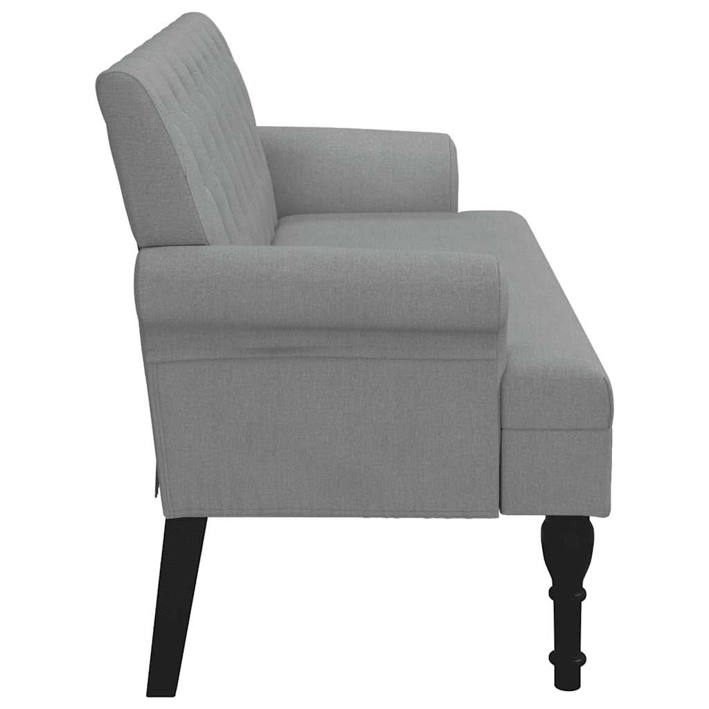 Bench with Backrest Light Grey 120x62x75.5 cm Fabric