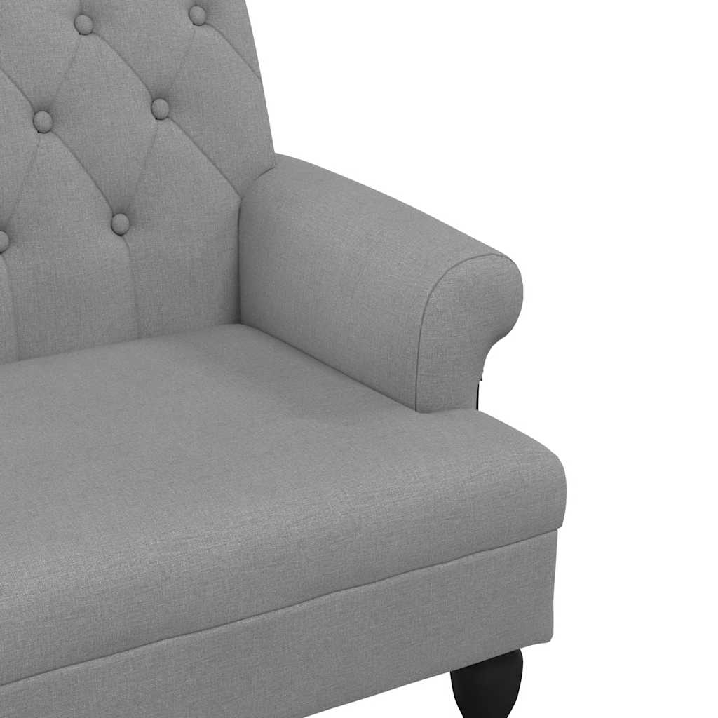 Bench with Backrest Light Grey 120x62x75.5 cm Fabric