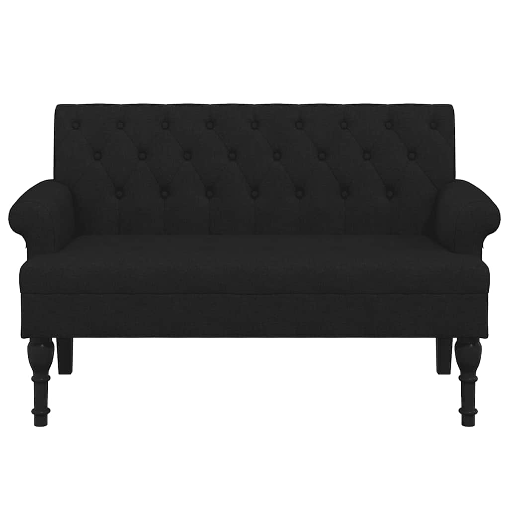 Bench with Backrest Black 120x62x75.5 cm Fabric