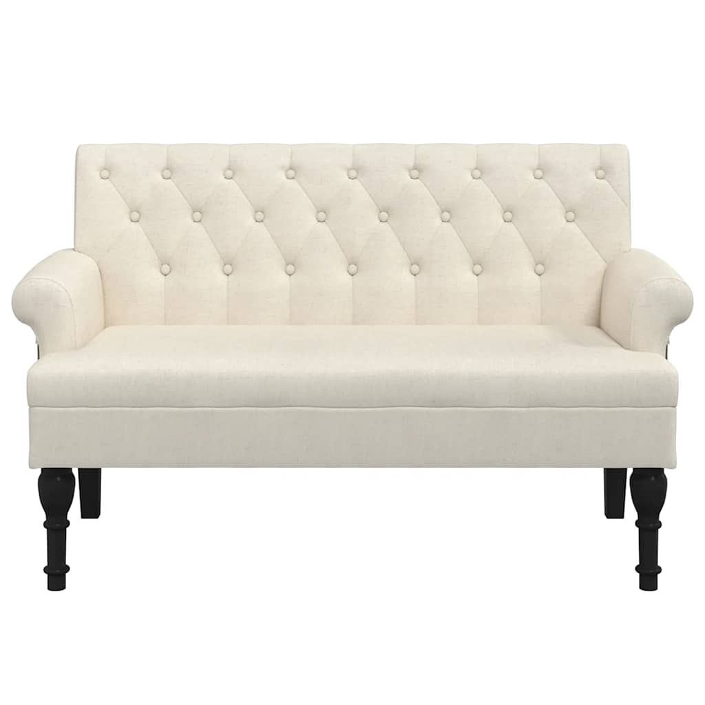 Bench with Backrest 120x62x75.5 cm Linen