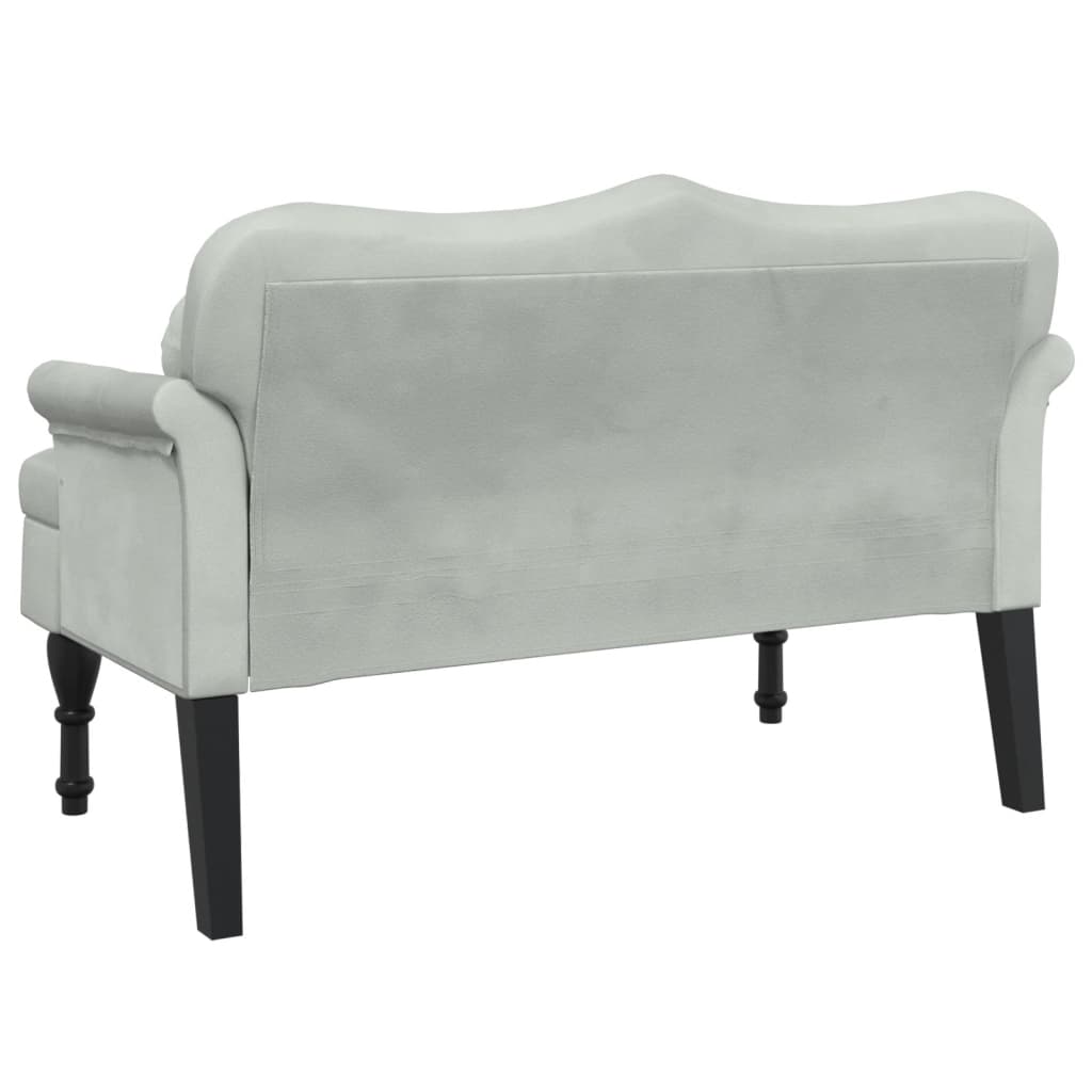 Bench with Cushions Light Grey 120.5x65x75 cm Velvet