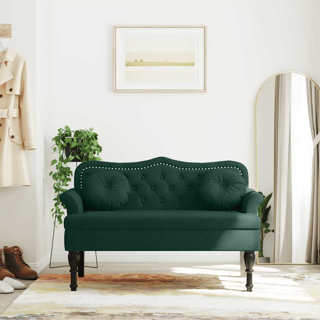 Bench with Cushions Dark Green 120.5x65x75 cm Velvet