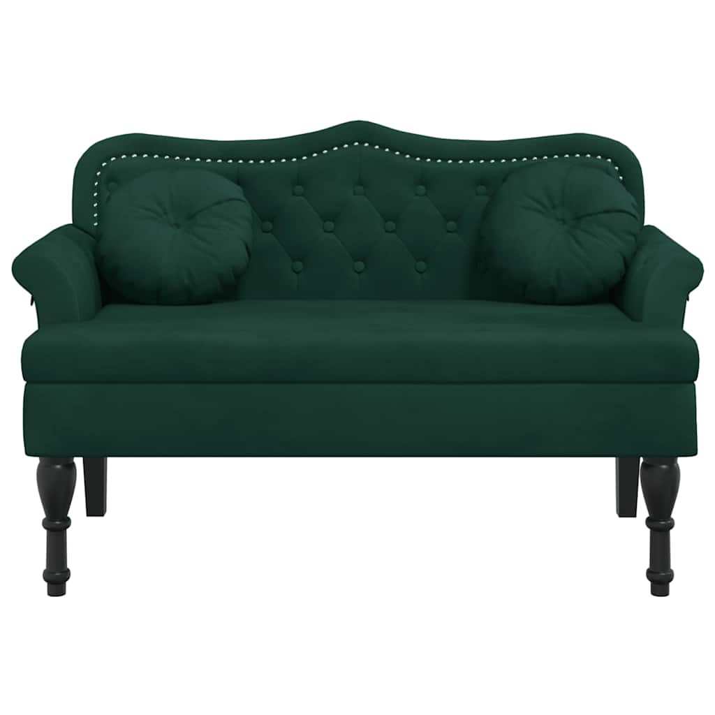 Bench with Cushions Dark Green 120.5x65x75 cm Velvet