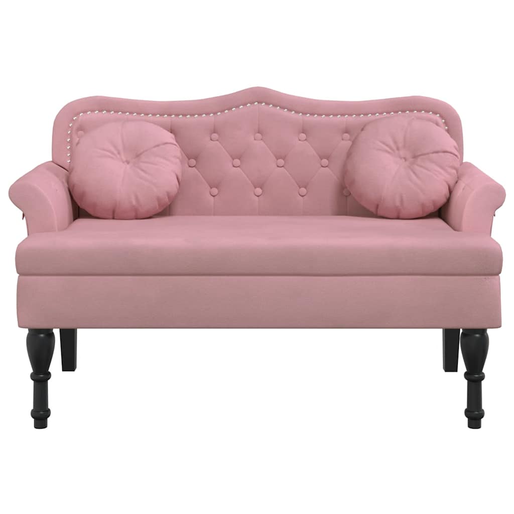 Bench with Cushions Pink 120.5x65x75 cm Velvet