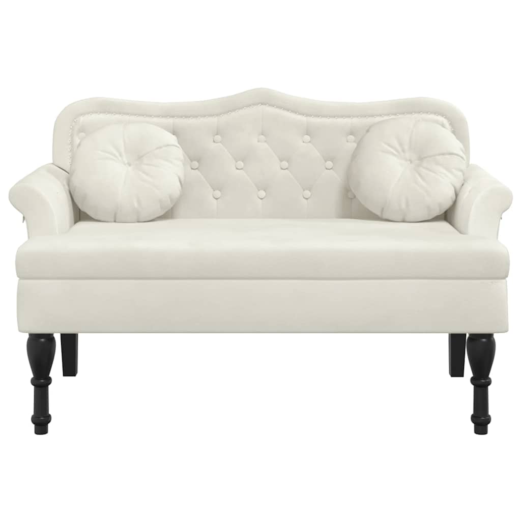 Bench with Cushions Cream 120.5x65x75 cm Velvet