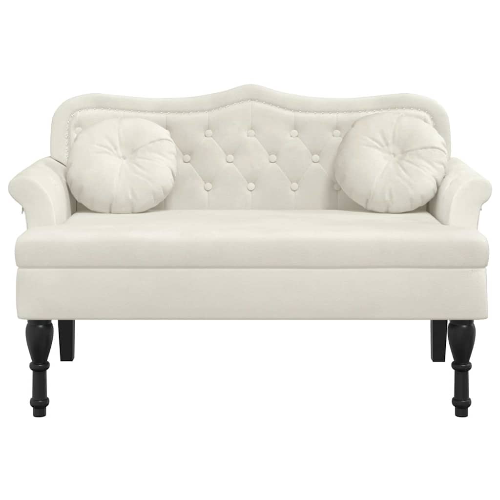 Bench with Cushions Cream 120.5x65x75 cm Velvet