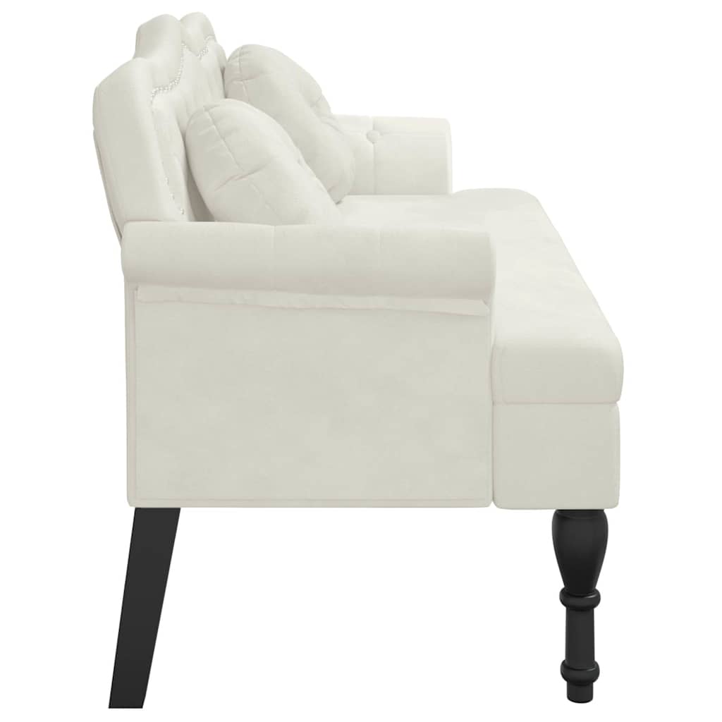 Bench with Cushions Cream 120.5x65x75 cm Velvet