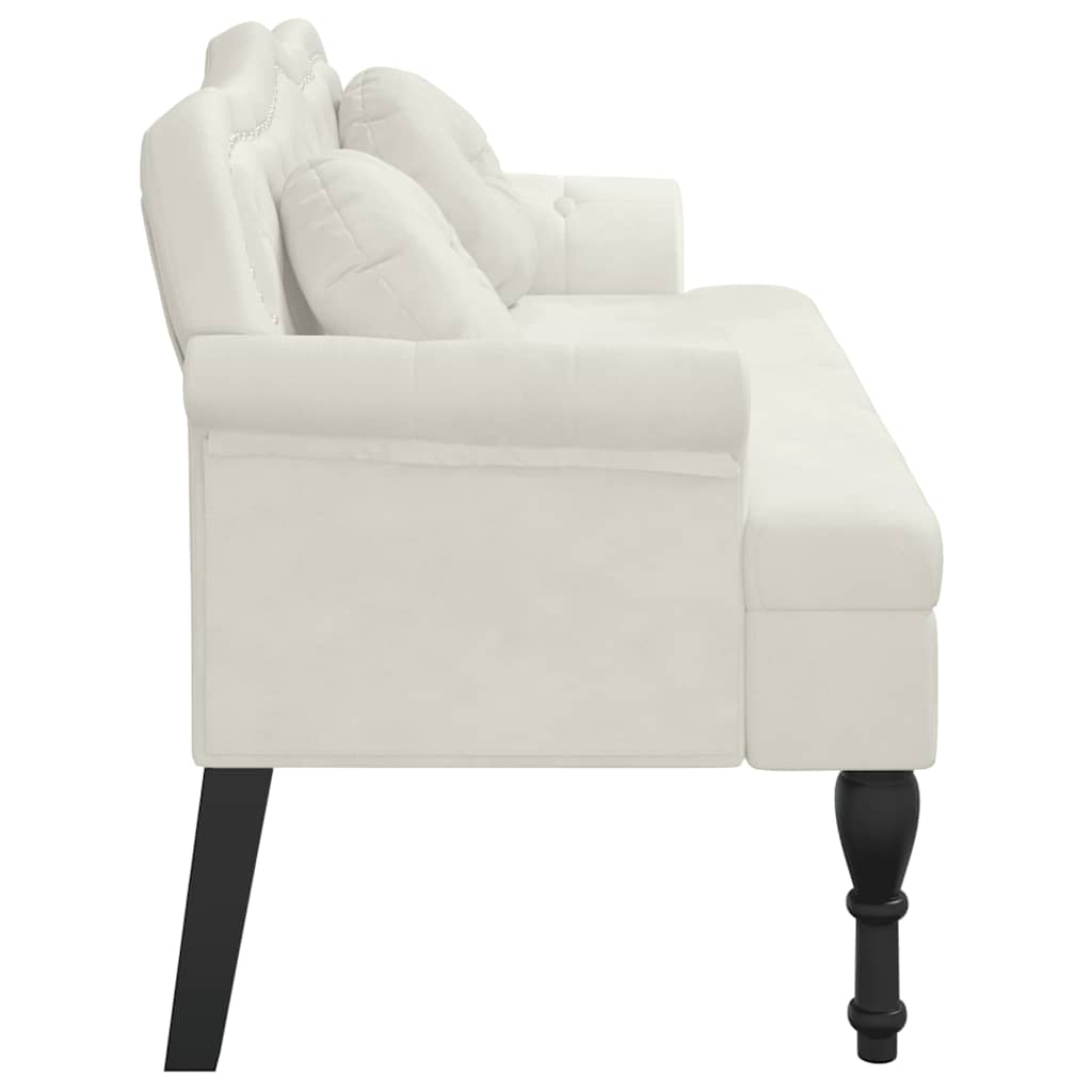 Bench with Cushions Cream 120.5x65x75 cm Velvet