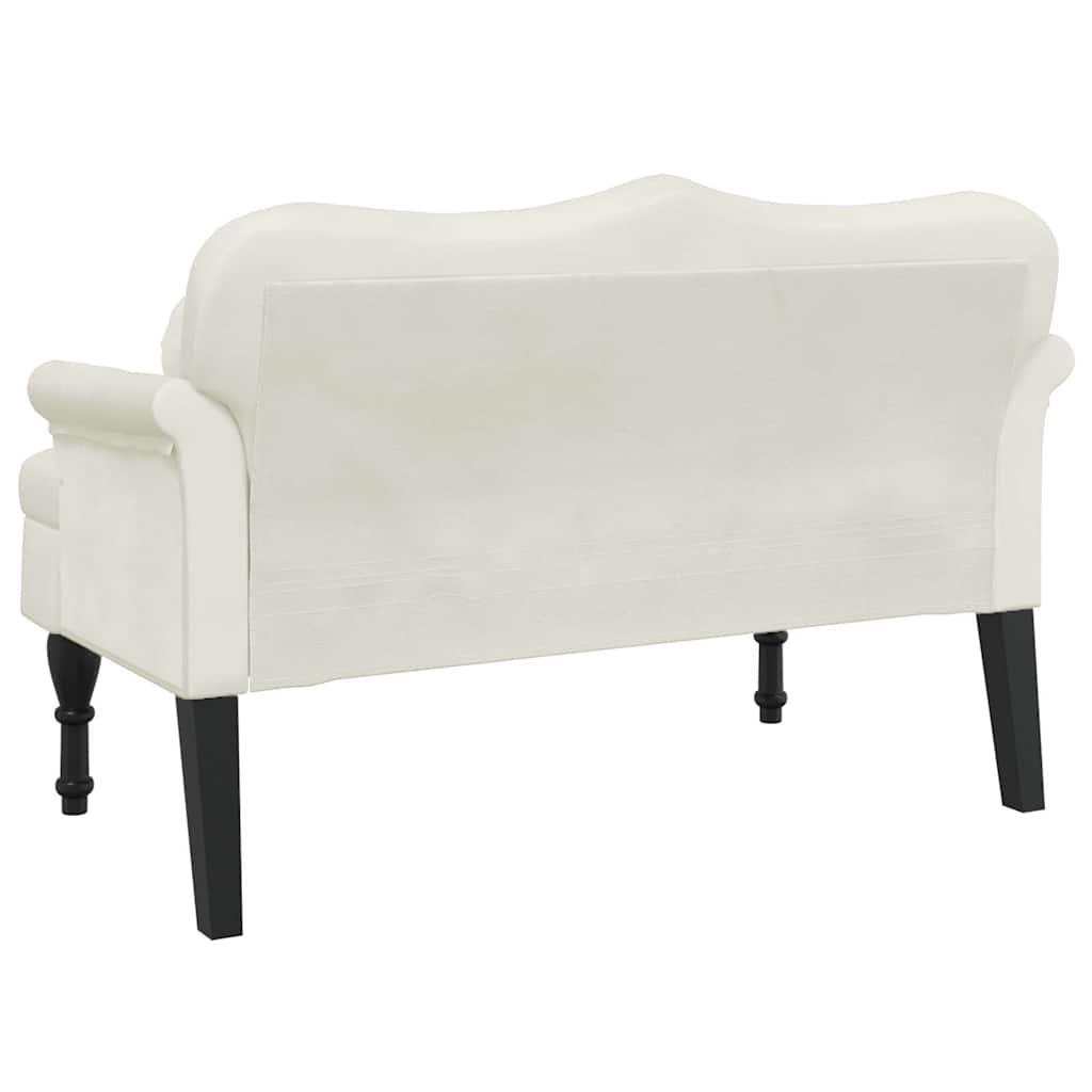 Bench with Cushions Cream 120.5x65x75 cm Velvet
