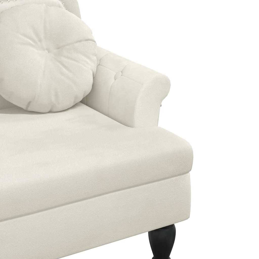 Bench with Cushions Cream 120.5x65x75 cm Velvet