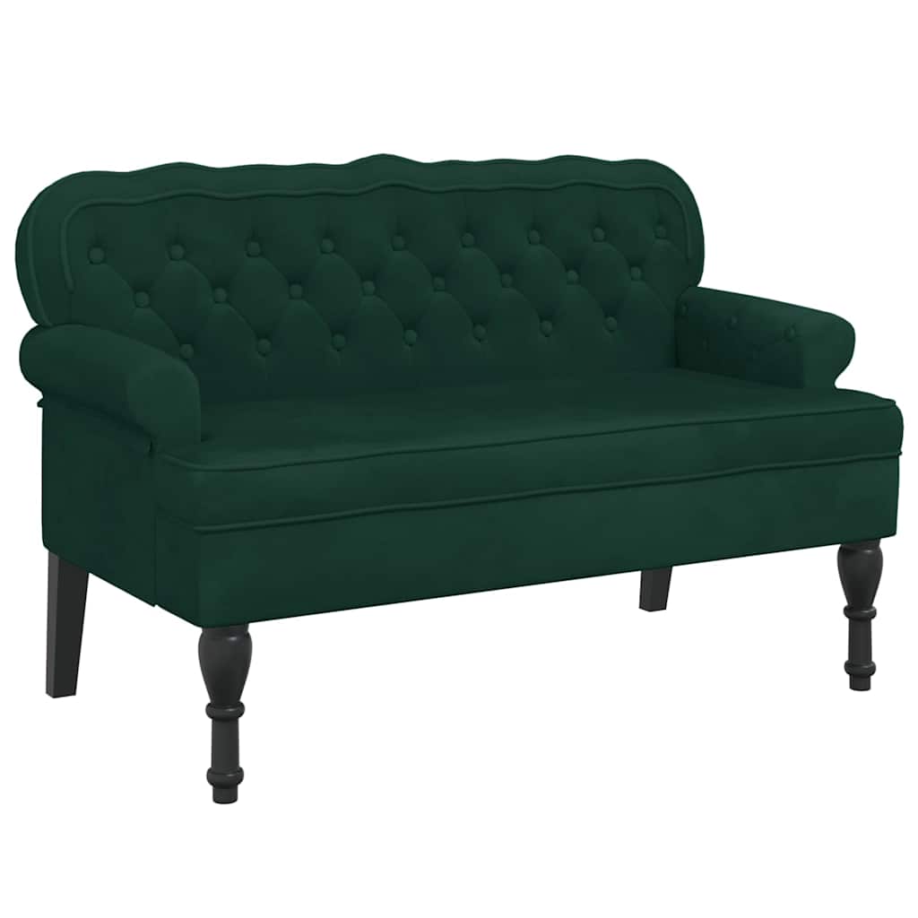 Bench with Backrest Dark Green 119.5x64.5x75 cm Velvet