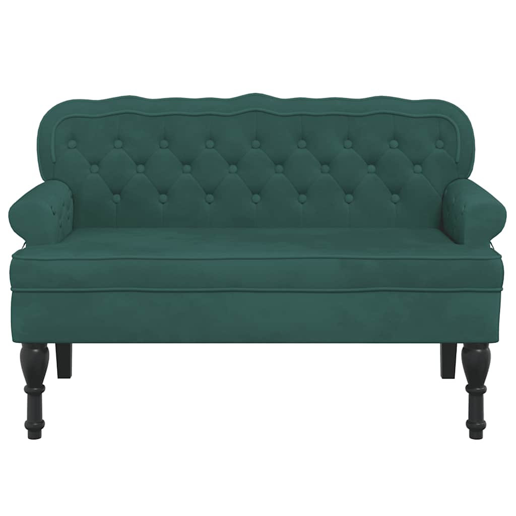 Bench with Backrest Dark Green 119.5x64.5x75 cm Velvet