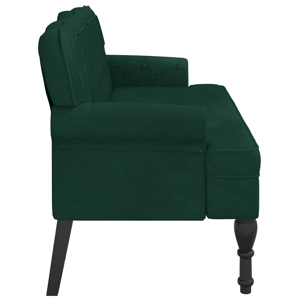 Bench with Backrest Dark Green 119.5x64.5x75 cm Velvet
