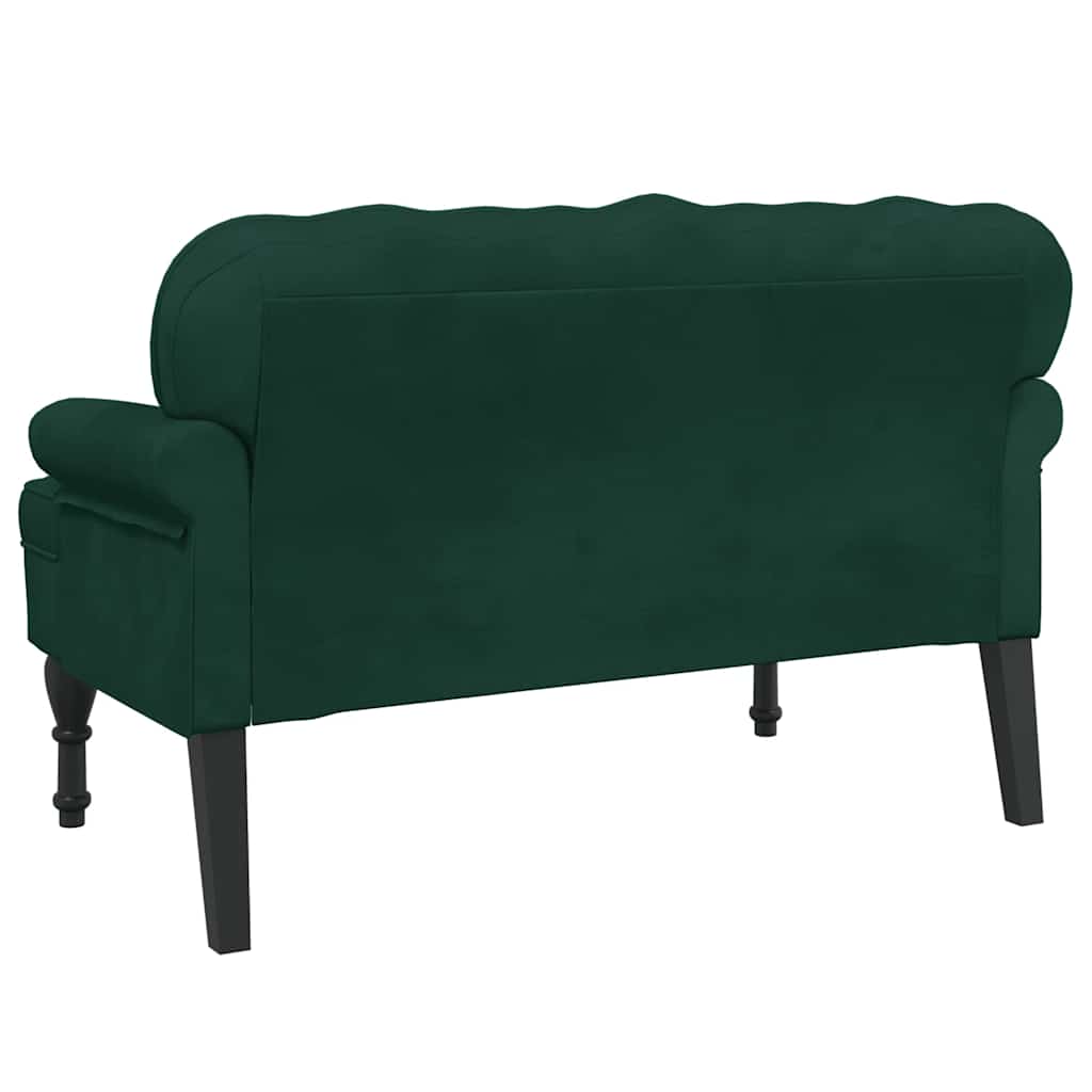 Bench with Backrest Dark Green 119.5x64.5x75 cm Velvet