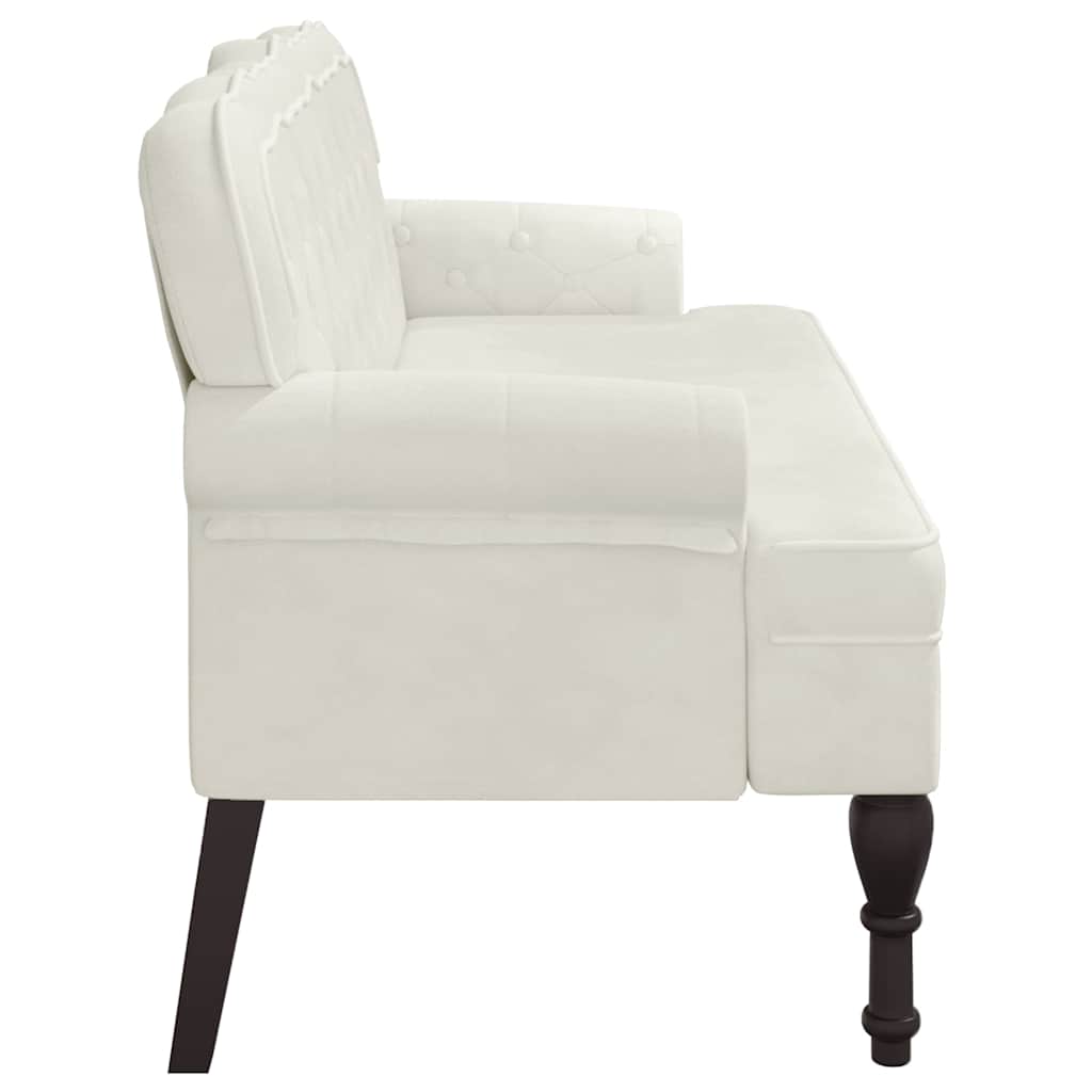 Bench with Backrest Cream 119.5x64.5x75 cm Velvet