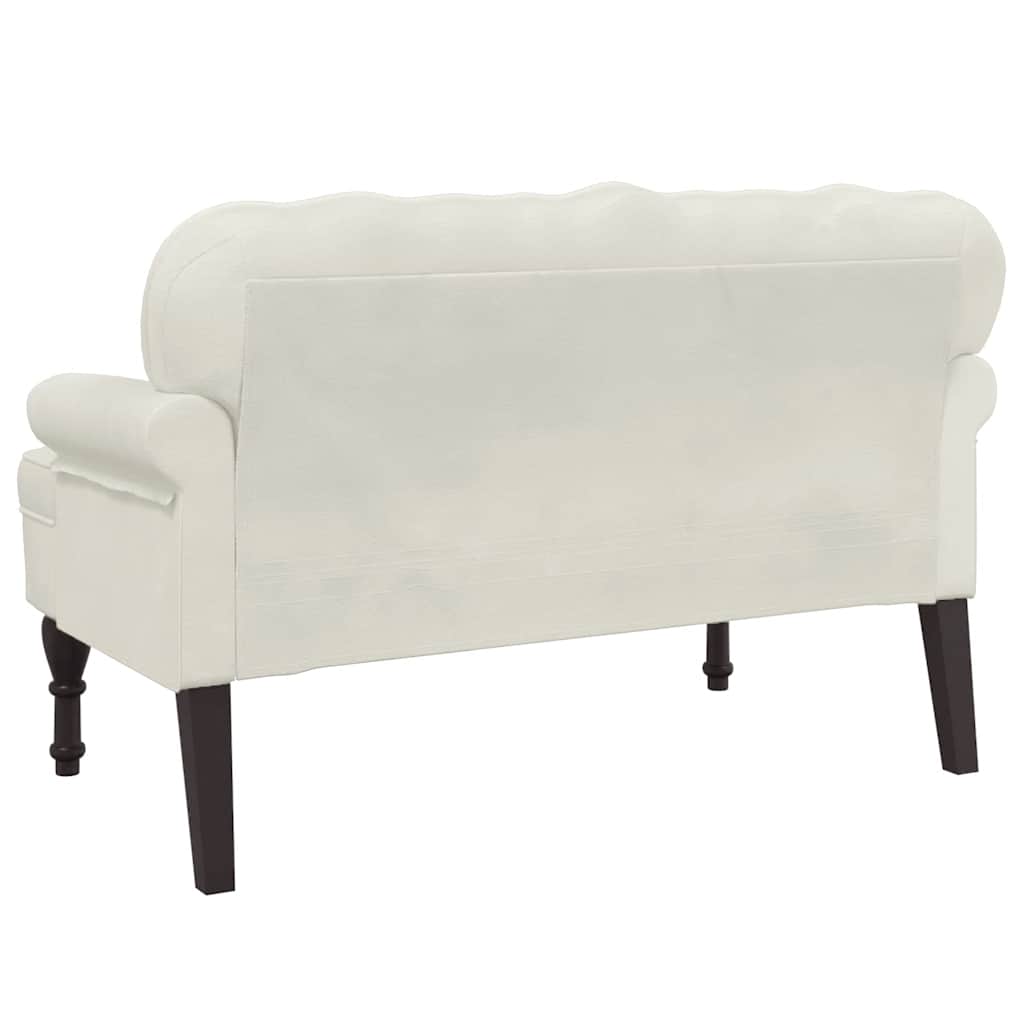 Bench with Backrest Cream 119.5x64.5x75 cm Velvet
