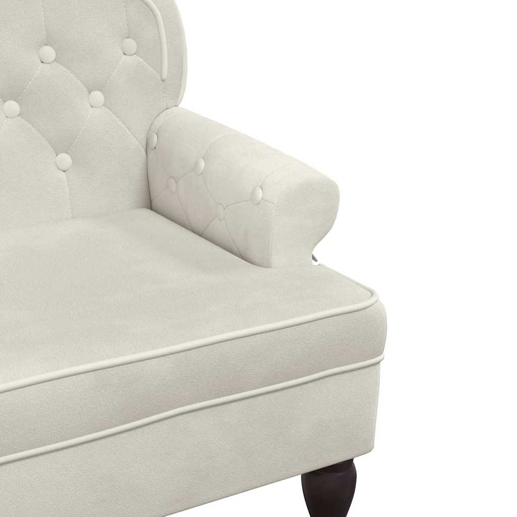 Bench with Backrest Cream 119.5x64.5x75 cm Velvet