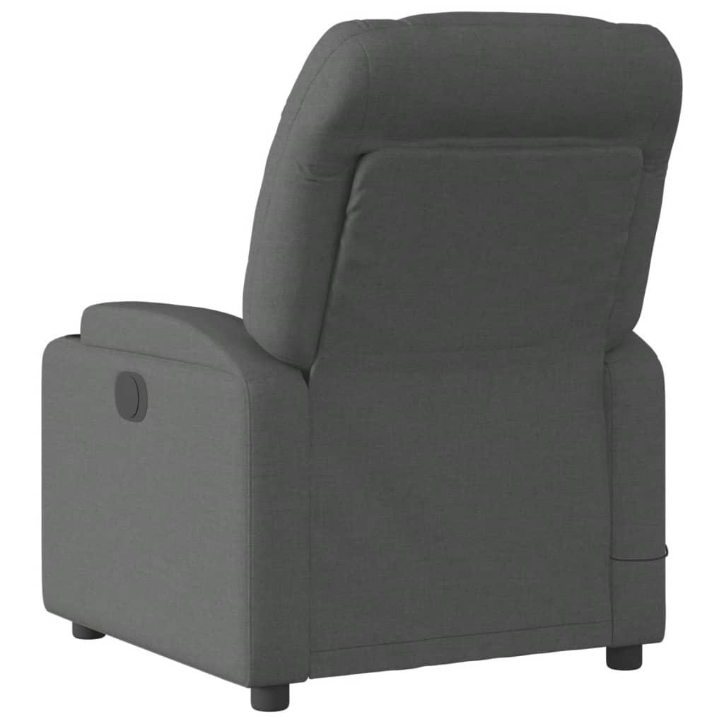 Massage Recliner Chair Dark Grey Fabric