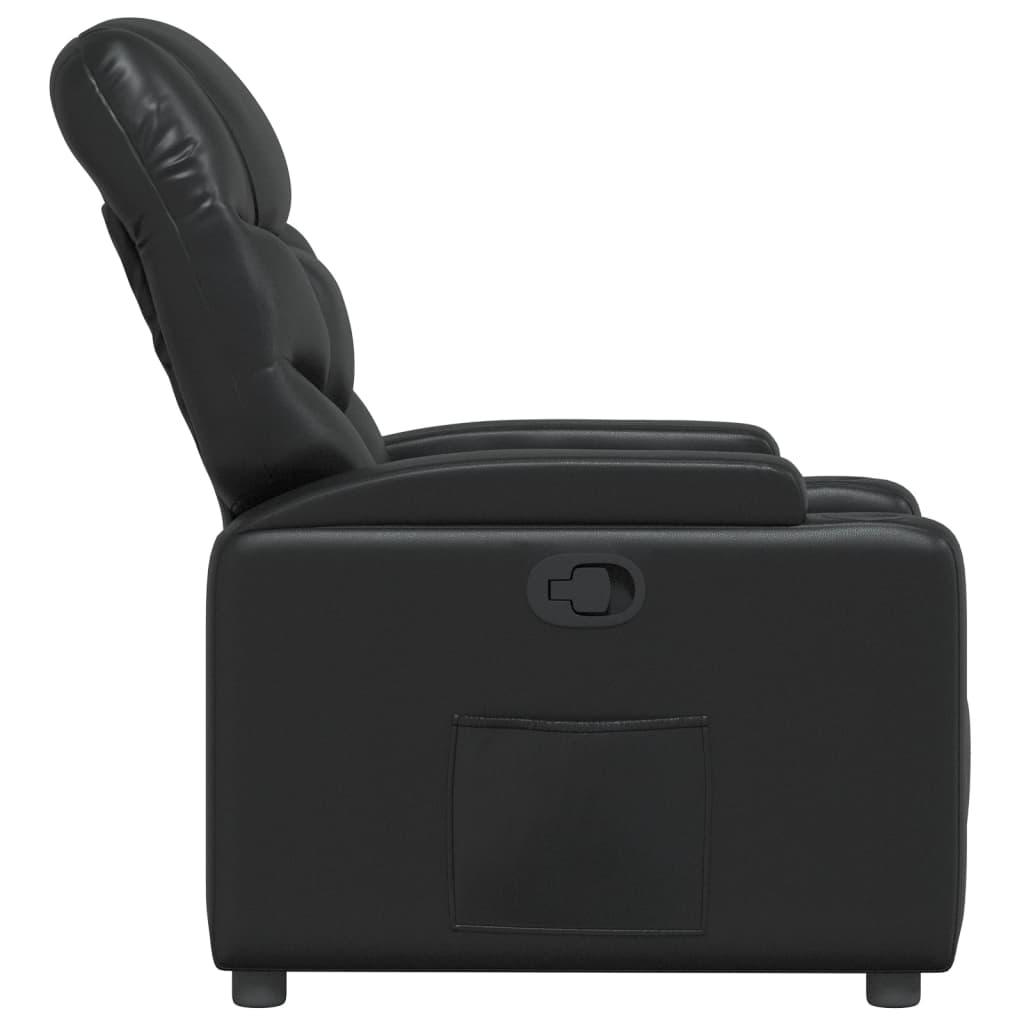 Recliner Chair Black Faux Leather