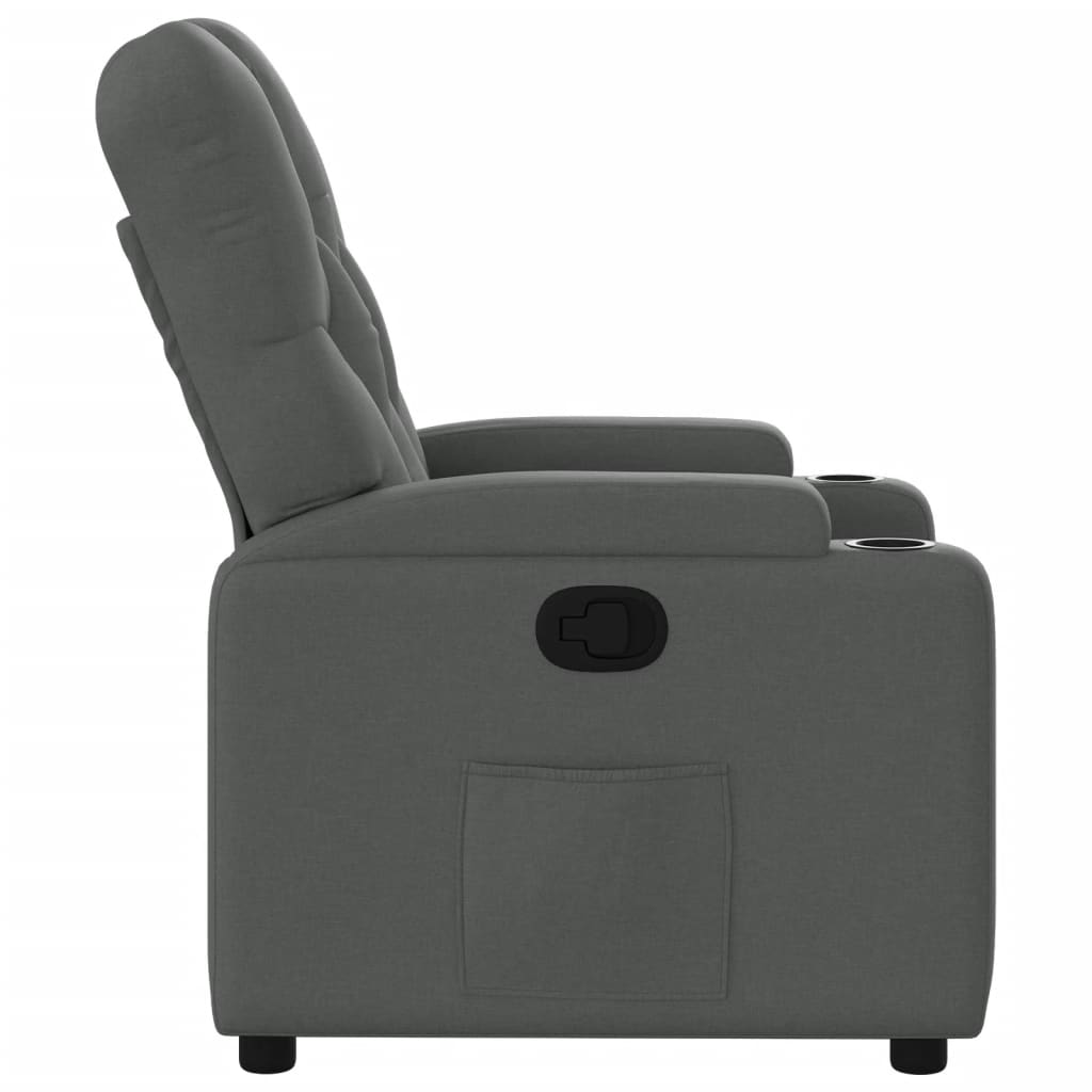 Recliner Chair Dark Grey Fabric