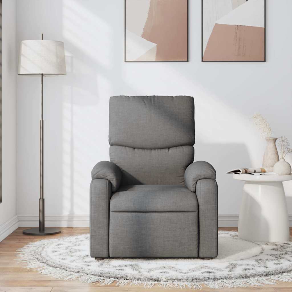 Massage Recliner Chair Dark Grey Fabric