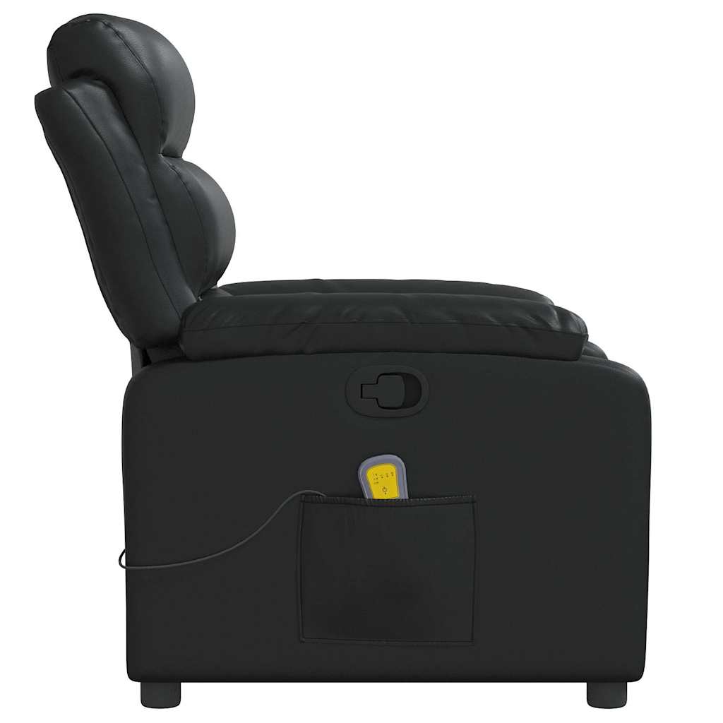 Massage Recliner Chair Black Faux Leather