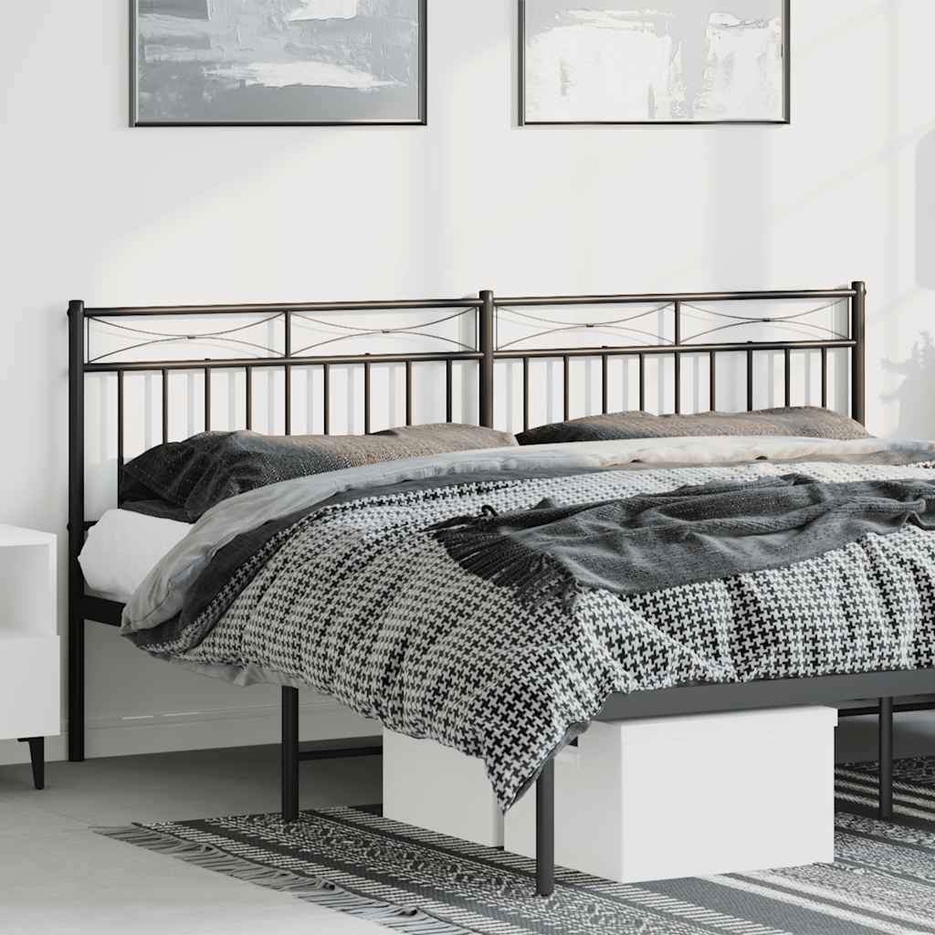 Metal Replace Headboard Black 180 cm