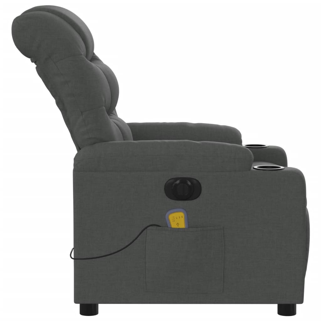 Electric Massage Recliner Chair Dark Grey Fabric