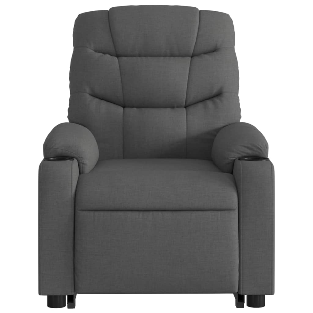 Stand up Massage Recliner Chair Dark Grey Fabric