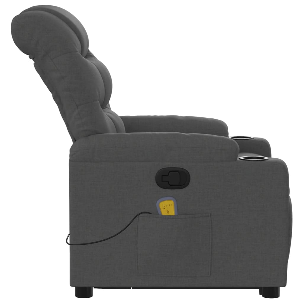 Stand up Massage Recliner Chair Dark Grey Fabric