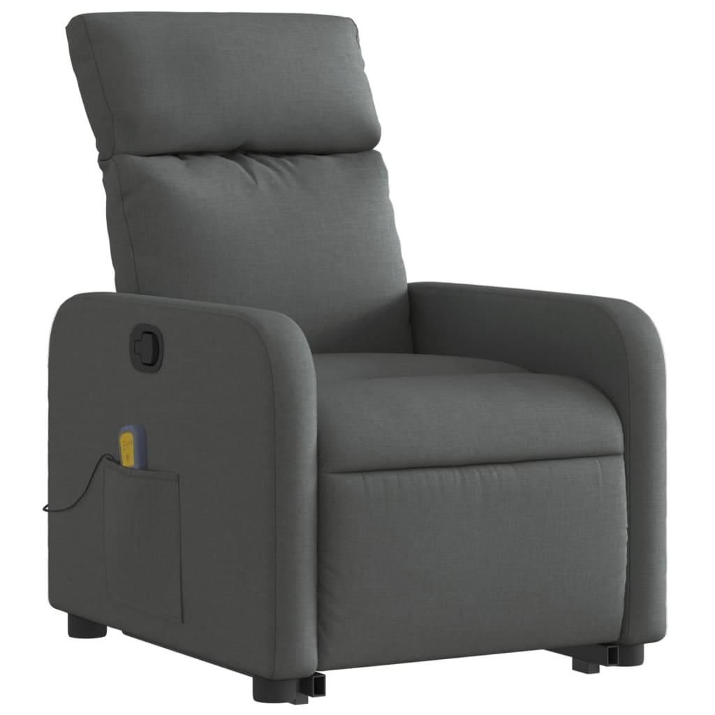 Stand up Massage Recliner Chair Dark Grey Fabric
