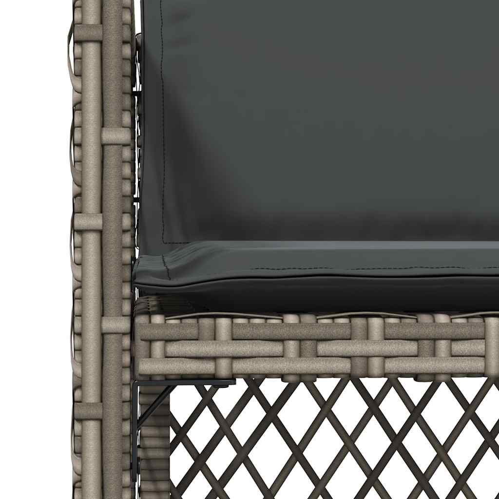 Garden Chairs with Cushions 4 pcs Grey Poly Rattan