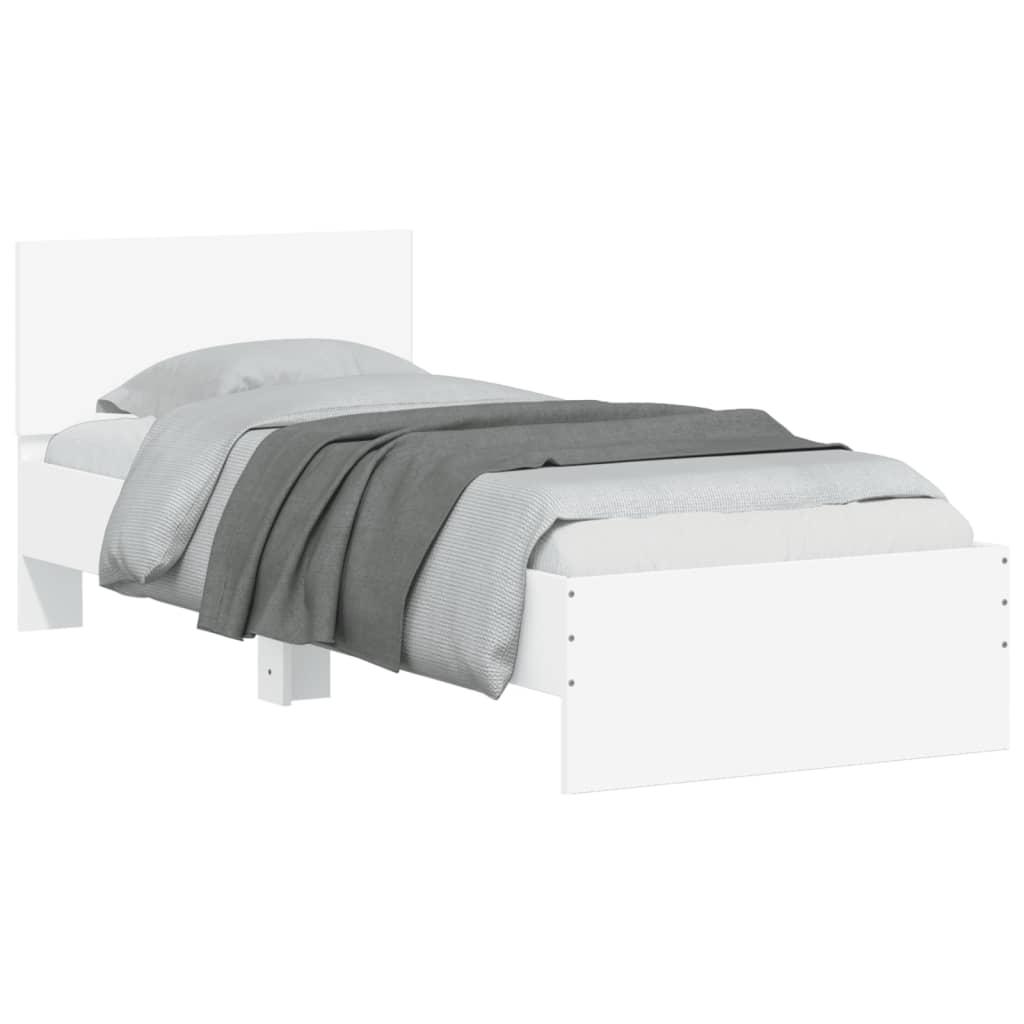 Bed Frame without Mattress with Headboard White 90x190 cm