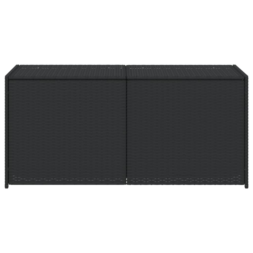 Garden Storage Box Black 283L Poly Rattan