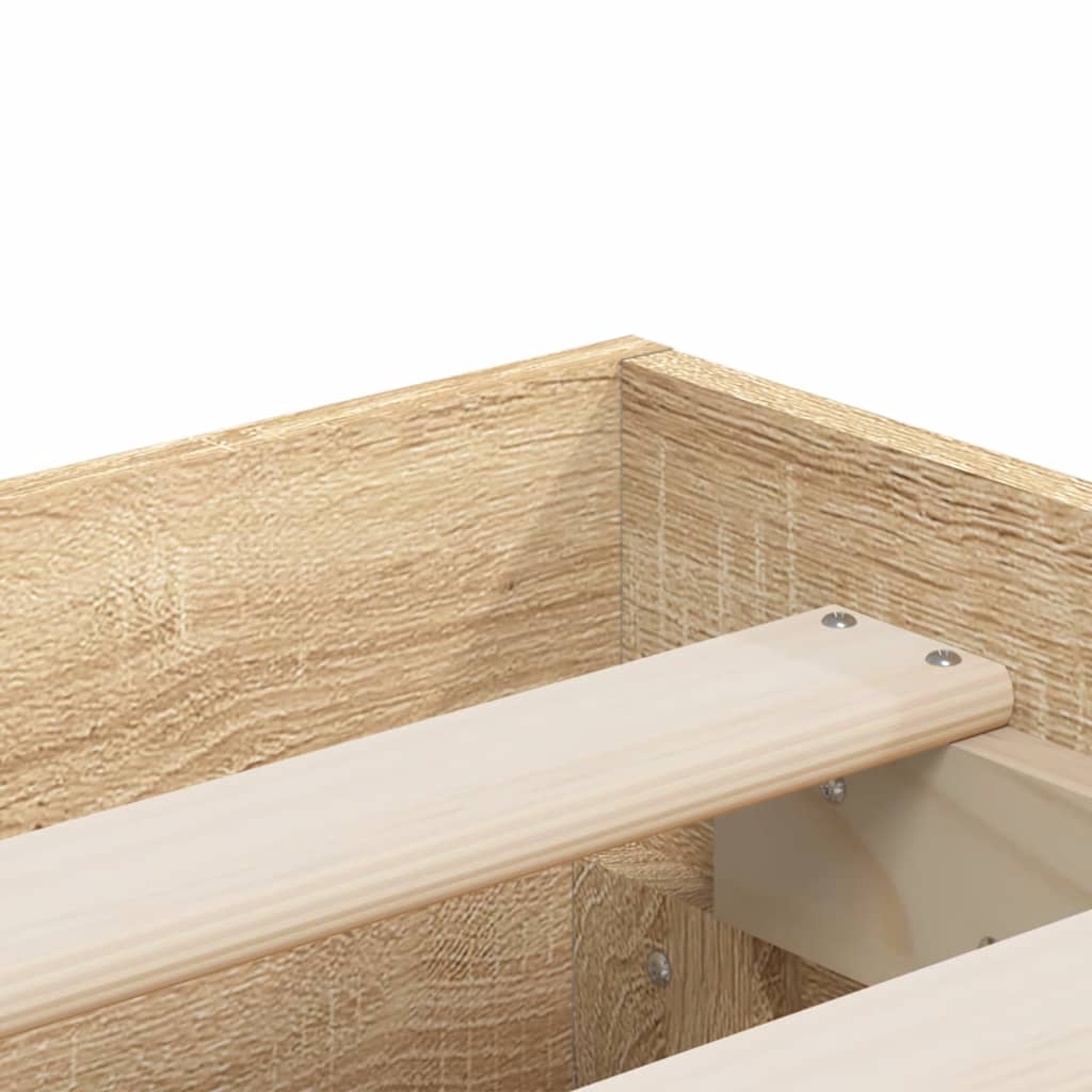 Bed Frame with Drawers without Mattress Sonoma Oak 180x200 cm