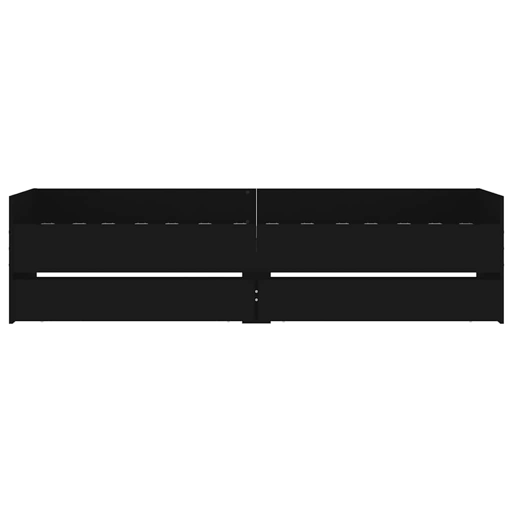 Bed Frame with Drawers without Mattress Black 90x190 cm