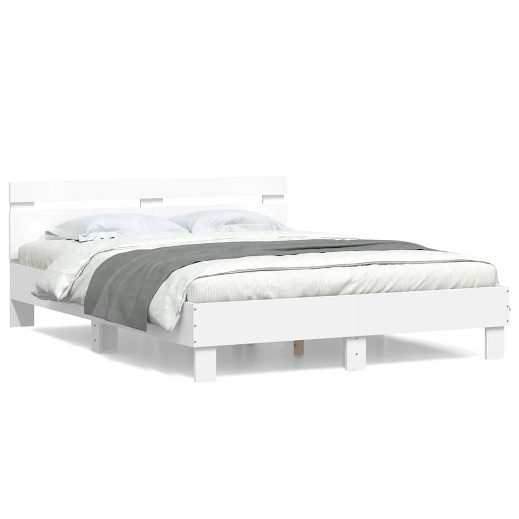 Bed Frame without Mattress White 150x200 cm