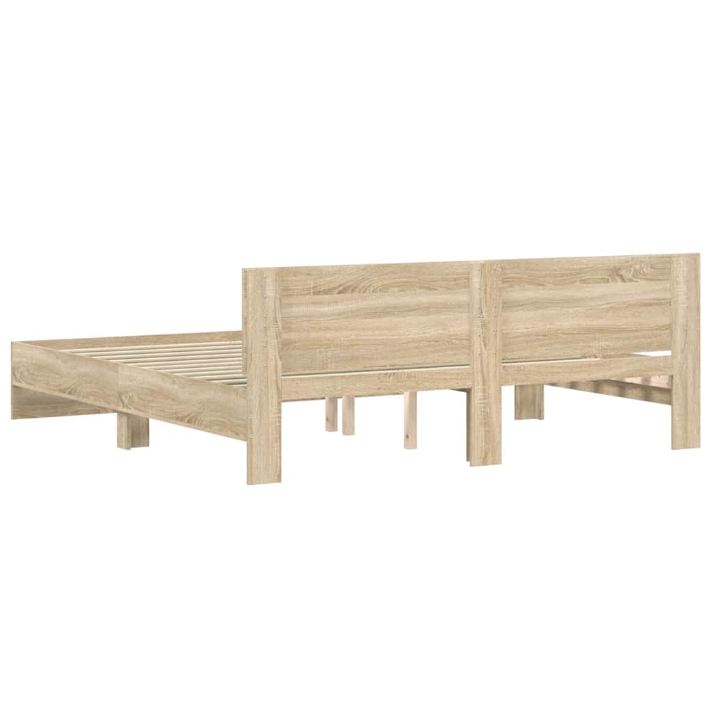 Bed Frame without Mattress Sonoma Oak 183x203 cm King
