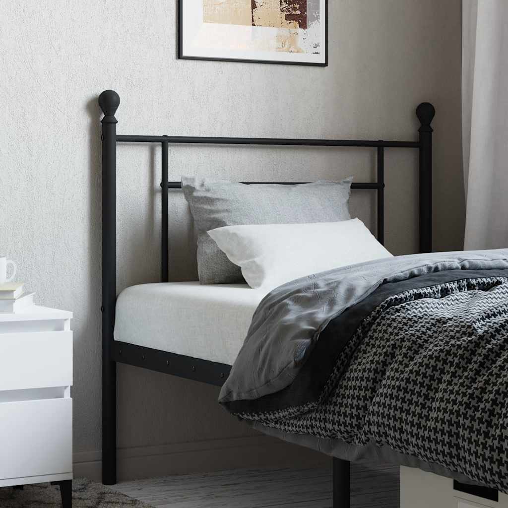 Metal Replace Headboard Black 90 cm