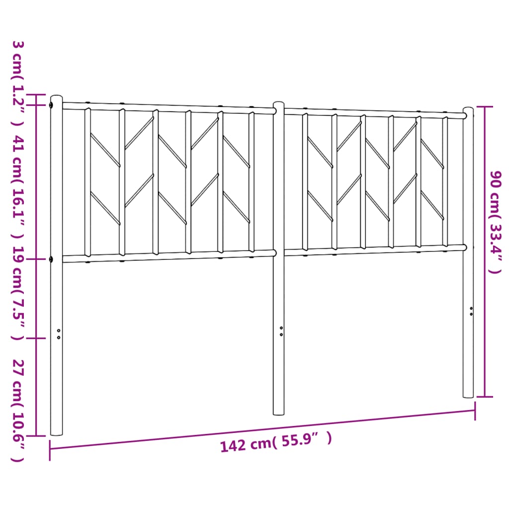 Metal Replace Headboard White 135 cm