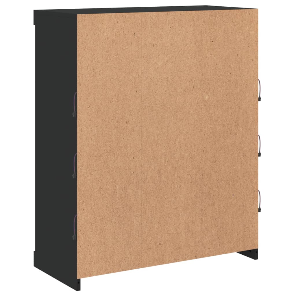 Sideboard with LED Lights Black 81x37x100 cm