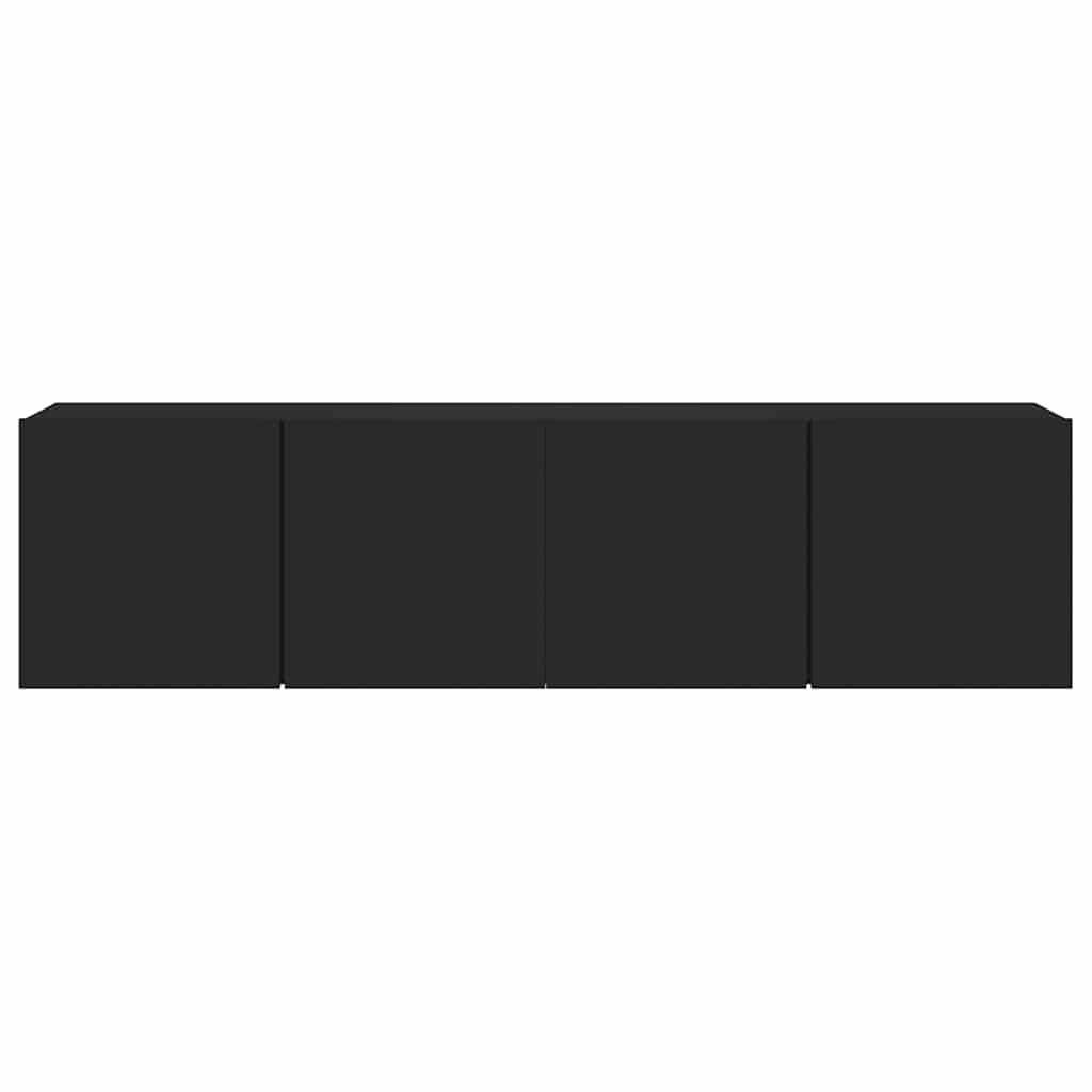 2 Piece Wall-mounted TV Cabinet Set Black 80x30x41 cm