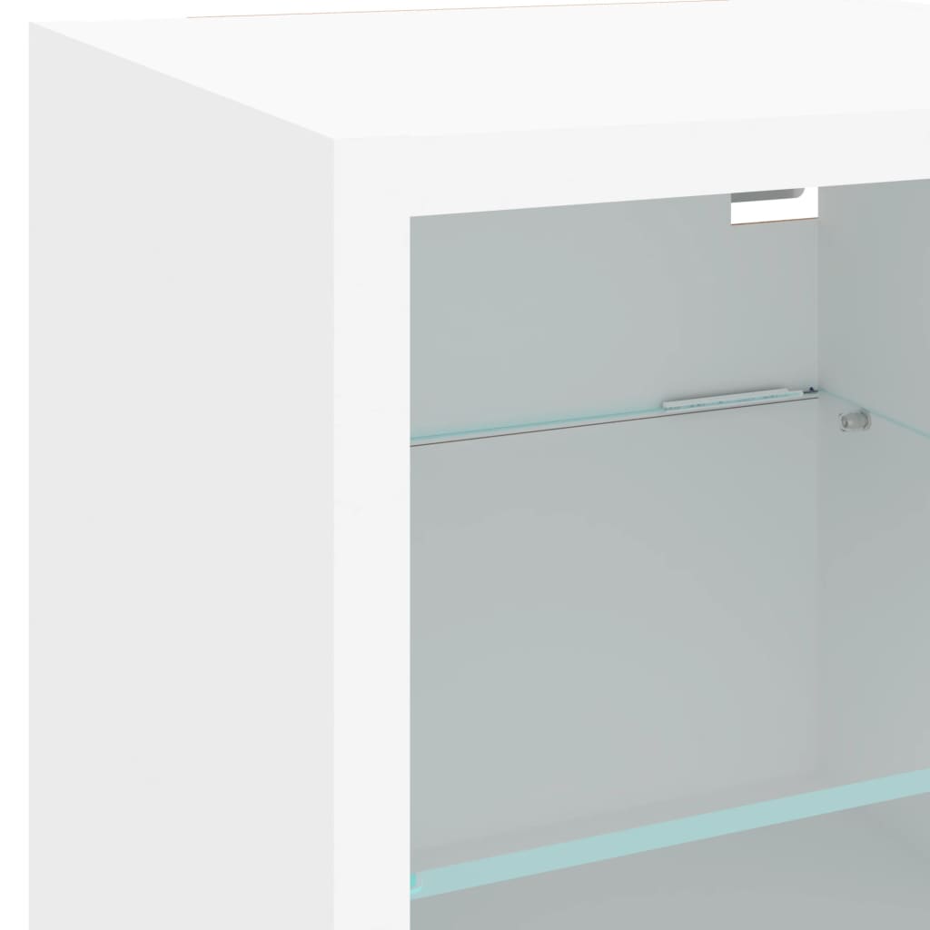 TV Wall Cabinets with LED Lights 2 pcs White 30x28.5x30 cm
