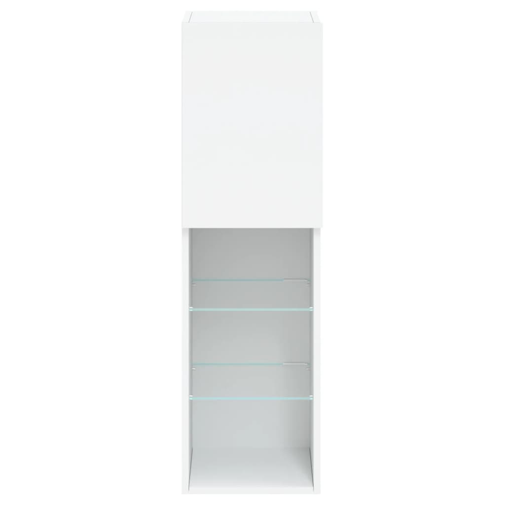 TV Cabinets with LED Lights 2 pcs White 30.5x30x102 cm